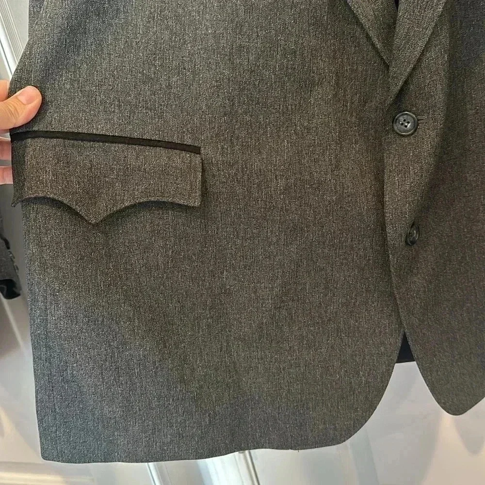 CIRCLE S Men’s Boise Western Cowboy Suit Coat Blazer Heather Charcoal Sz 54R